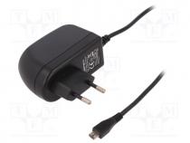 Pwr sup.unit  switched-mode, 5VDC, 3A, Out  micro USB, 15W, Plug  EU