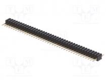 Pin header, pin strips, male, PIN  40, straight, 1.27mm, THT, 1x40