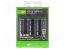 Re-battery  Ni-MH, AA, 1.2V, 2600mAh, ReCYKO+ PRO, Package  blister
