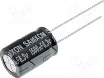 Capacitor  electrolytic, THT, 1500uF, 6.3VDC, Ø10x16mm, Pitch 5mm