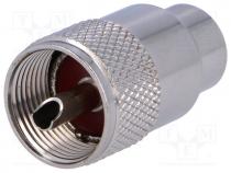 Plug, UHF (PL-259), male, straight, RG213, soldering,twist-on