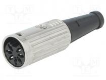 Plug, DIN, female, PIN  7, Layout  270, straight, for cable, 34V, 2A