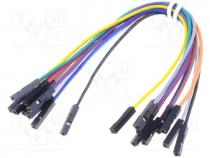 Connection cable, female-female, PIN  1, 150mm, Pcs  10