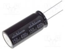 Capacitor  electrolytic, THT, 150uF, 400VDC, Ø18x40mm, Pitch  7.5mm
