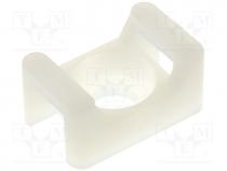 Cable tie holder, polyamide, natural, Tie width  5.6mm, Ht  7.2mm