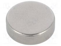 Magnet  permanent, neodymium, H  3mm, 15N, Ø  10mm