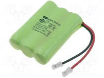 Re-battery  Ni-MH, AAA, 3.6V, 550mAh, cables, 46x30x10.5mm