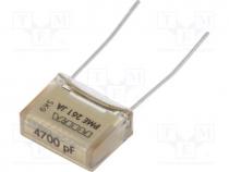 Capacitor  paper, 4.7nF, 500VAC, 10.2mm, 10%, THT, Series  PME261