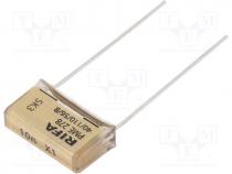 Capacitor  paper, X1, 10nF, 440VAC, Pitch  15.2mm, 20%, THT, 1000VDC
