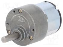 Motor  DC, with gearbox, 3÷12VDC, 500mA, Shaft  D spring, 10rpm