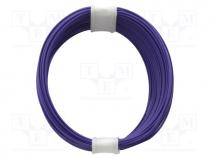 Wire, stranded, Cu, 0.04mm2, violet, PVC, 60V, 10m