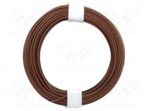 Wire, stranded, Cu, 0.14mm2, brown, PVC, 60V, 10m