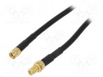Cable, 50, 5m, reverse,SMA socket,SMA plug, black