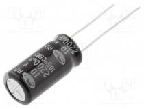 Capacitor  electrolytic, THT, 2200uF, 10VDC, Ø10x20mm, Pitch  5mm