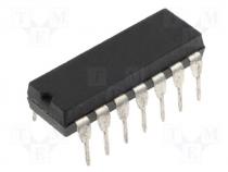 Integrated circuit, quad 3state buffer low enable DIP14