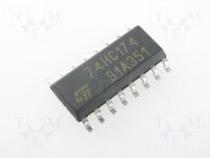 Integrated circuit, hex D FLIPFLOP with clear SO16