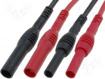 Test lead PVC 1.2m 10A red and black 2x test lead