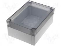 Fibox ABS plastic enclosure 180x130x75mm transp. cover