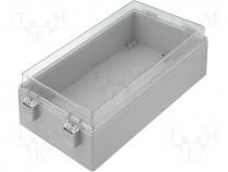 Wall mounting enclo. ABS tran. cover PC IP65 222x125x75
