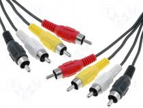 Cable, 4x plug RCA-4x plug RCA, 1,5m