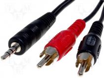 Cable plug jack 3.5mm stereo- 2x plug RCA 0.2m