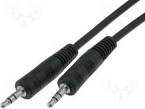 Cable 2x plug jack 3.5mm stereo 1.2m