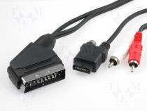 Cable, plug PLAYSTATION - plug SCART@x plug RCA, 3m