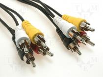 Cable, 4x plug RCA-4x plug RCA, 2,5m