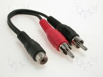 Cable, 2x plug RCA - phono socket, 1,5m