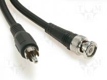 Cable, plug BNC - plug RCA, black, 1,5m
