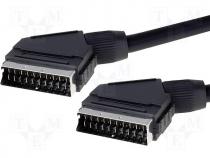 Cable, SCART-SCART conductors separately shielded, 1,5m