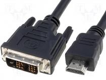 Cable plug HDMI/plug DVI 2.5m