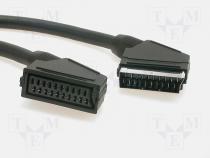 Cable, plug SCART 21pin- socket EURO 21pin, 1,5m