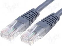 Patching cable without shield cat.5 RJ45 grey 1m 1:1