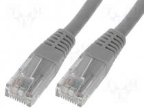 Cable UTP cat.6 2x plug RJ45 1:1 grey 5m