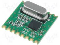 Miniature RF receiver -118dBm 433MHz FSK, OOK SMD