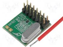 Miniature RF transmiter 13dBm 433MHz FSK, OOK DIP