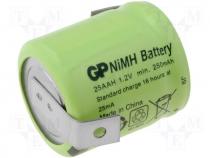 echargeable cell Ni-MH 1,2V 250mAh 1/3AA blades