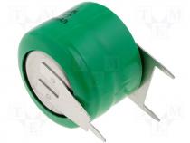 Rechargeable cell Ni-MH 2,4V 80mAh dia 16x12mm 3pin