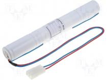 Rechargeable cell 4,8V 2500mAh 26x200mm leads