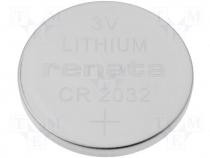 Lithium coin battery 3V 230mAh dia 20x3,2mm RENATA