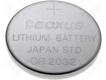Lithium coin battery 3V dia. 20x3,2mm Tecxus