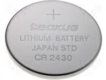 Lithium coin battery 3V 270mAh dia. 24x3,0mm Tecxus