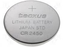 Lithium coin battery 3V dia. 24x5,0mm Tecxus