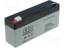 Rechargeable acid cell 6V 3.4Ah 134x34x60mm