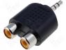 Av Adaptors - Adaptor 2x Phono socket - Jack plug 3.5 stereo