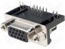 Connector D-sub - Connector HD D Sub female angled PIN 15 THT UNC4 40