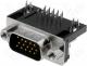 Connector D-sub - Connector HD D Sub male angled PIN 15 THT UNC4 40