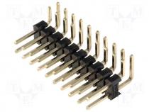 ZL212-20KG - Pin header pin strips male PIN 20 angled 2.54mm THT 2x10