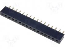 Socket pin strips female PIN 16 straight 2mm THT 1x16